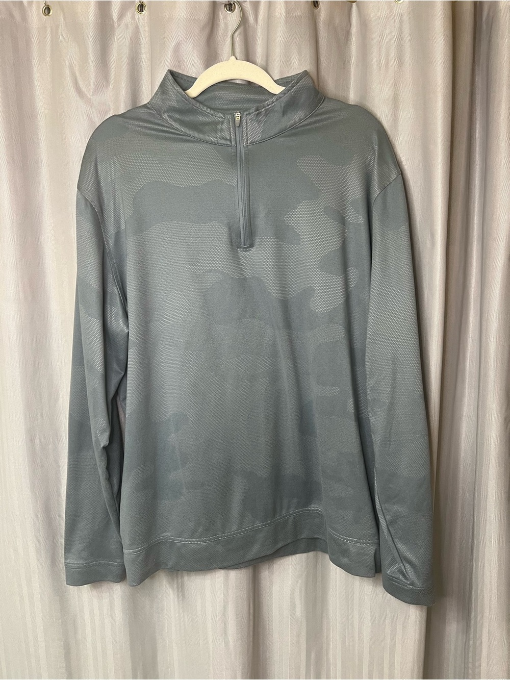 Peter Millar Grey Quarter-Zip Pullover in Gray Camo XXL